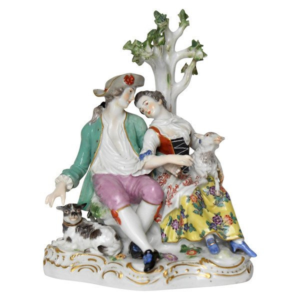 Groupe en porcelaine de Meissen Couple d’amoureux Modèle D19