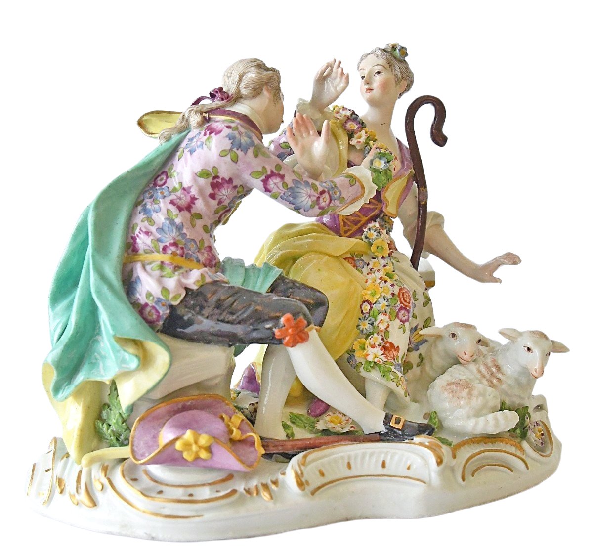 Porcelain Group Of Samson Representing A Pair Of Shepherdesses -photo-2