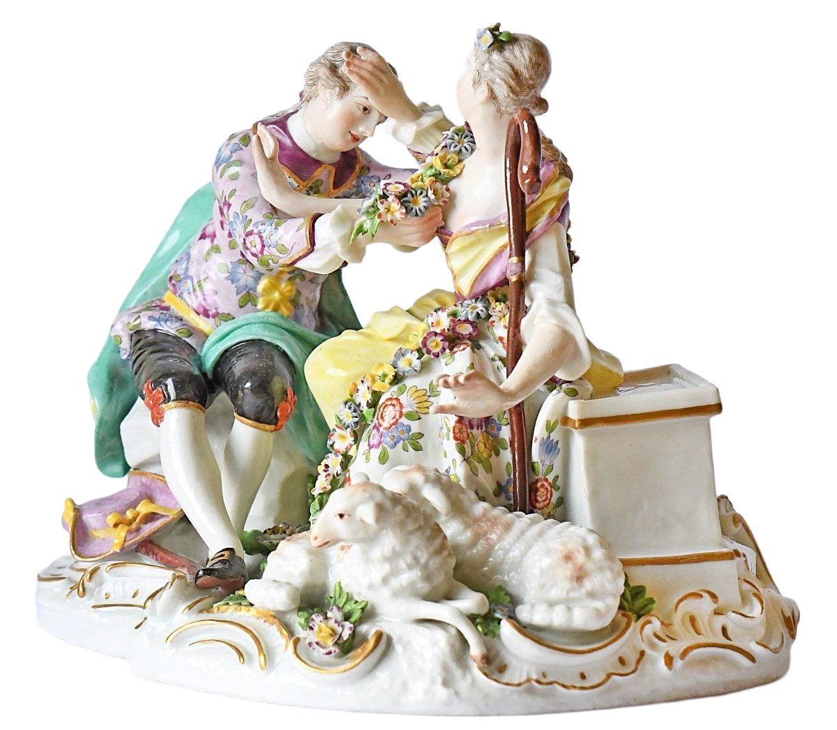 Porcelain Group Of Samson Representing A Pair Of Shepherdesses -photo-1