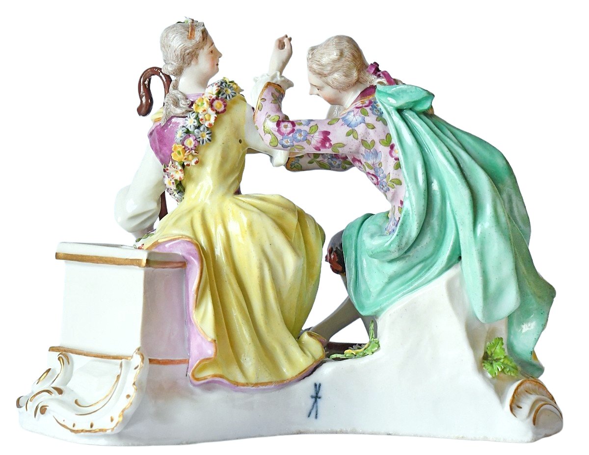 Porcelain Group Of Samson Representing A Pair Of Shepherdesses -photo-2