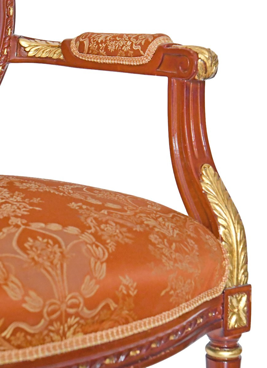 Set Of 3 Louis XVI Style Cabriolet Armchairs -photo-3