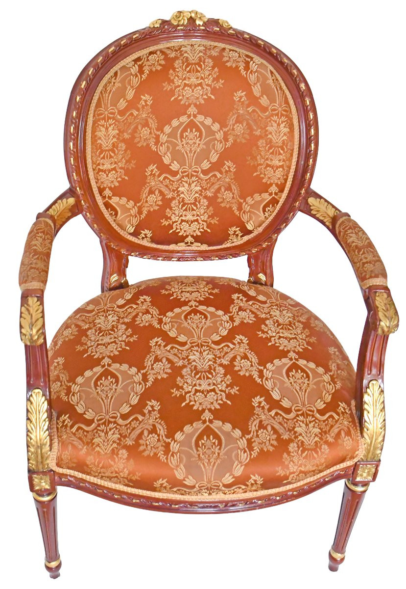 Set Of 3 Louis XVI Style Cabriolet Armchairs -photo-4