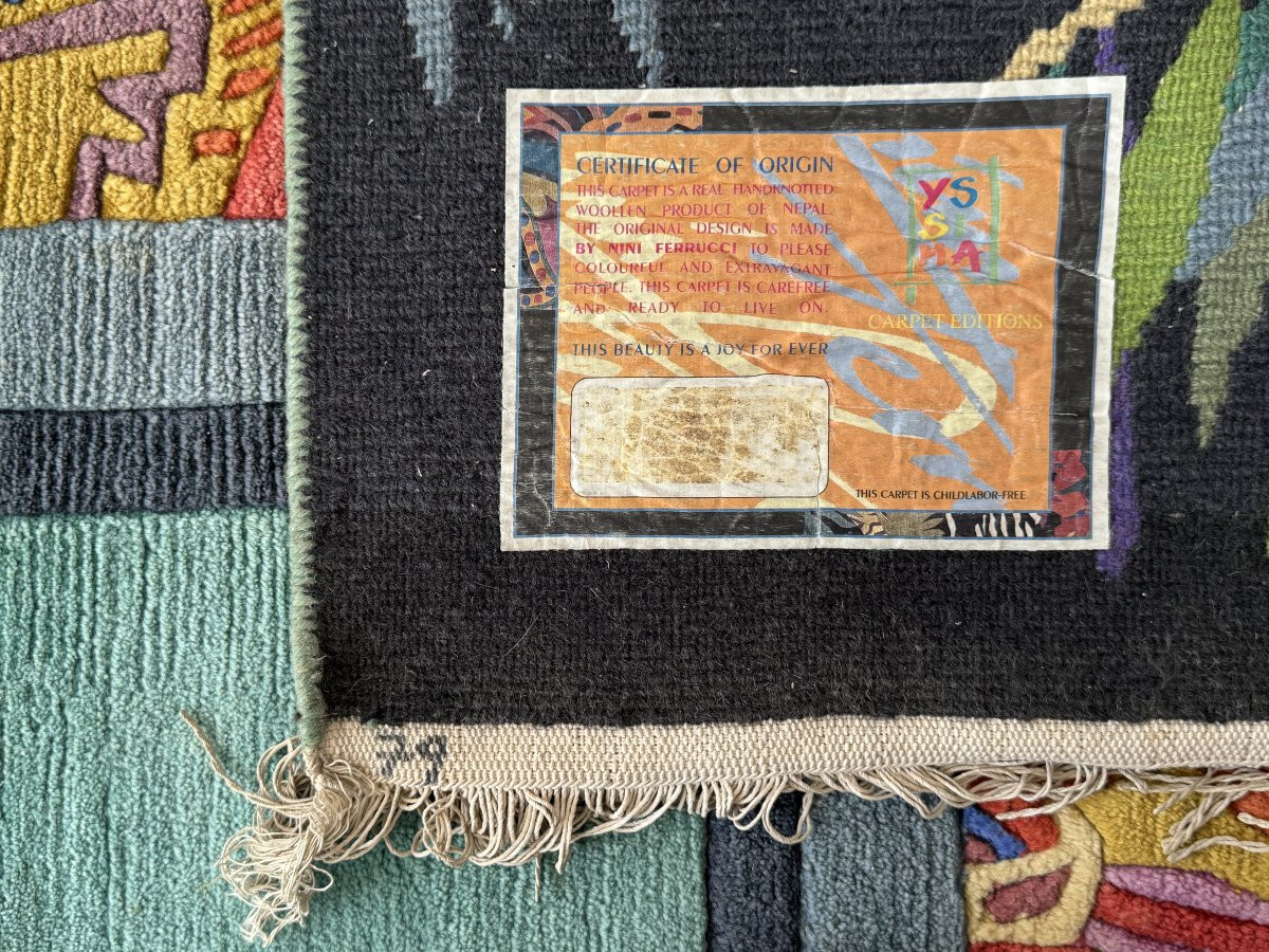 Tapis vintage par Nini Ferrucci pour YSSIMA, des années 90  -photo-4