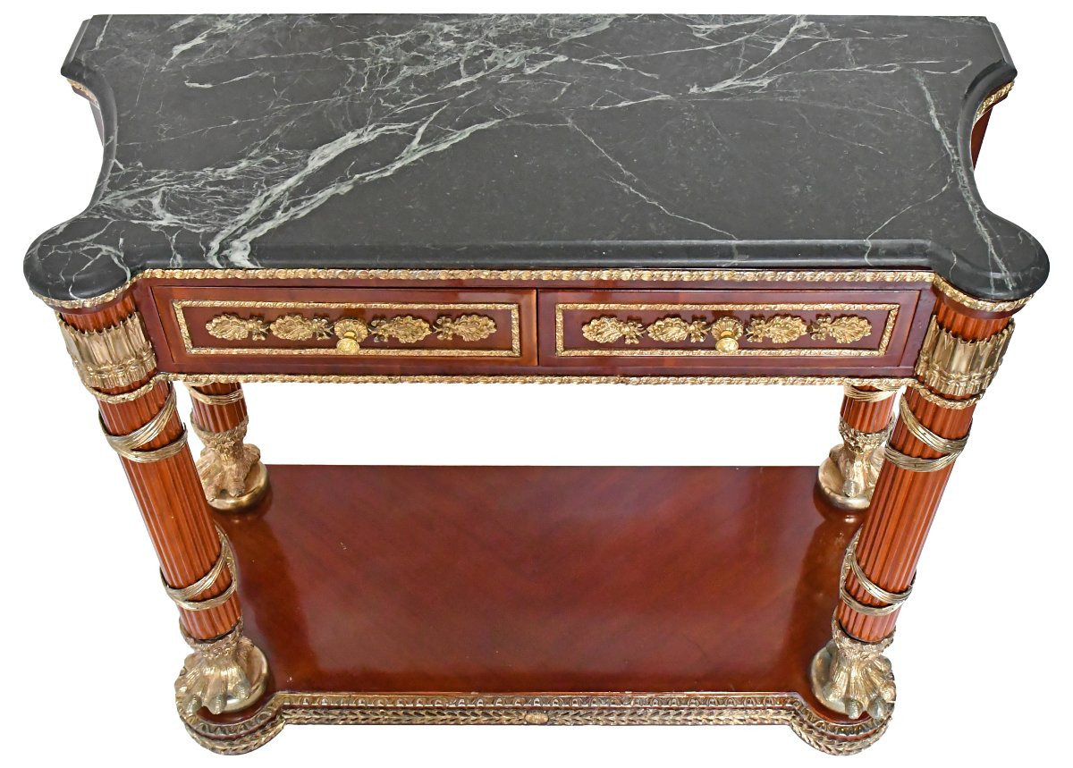 Console surmontée d'un miroir de style Empire -photo-6