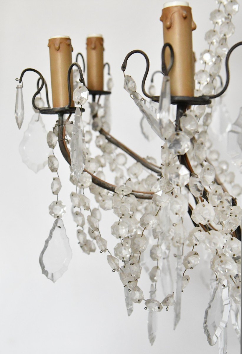 8-light Chandelier With Pendants -photo-2