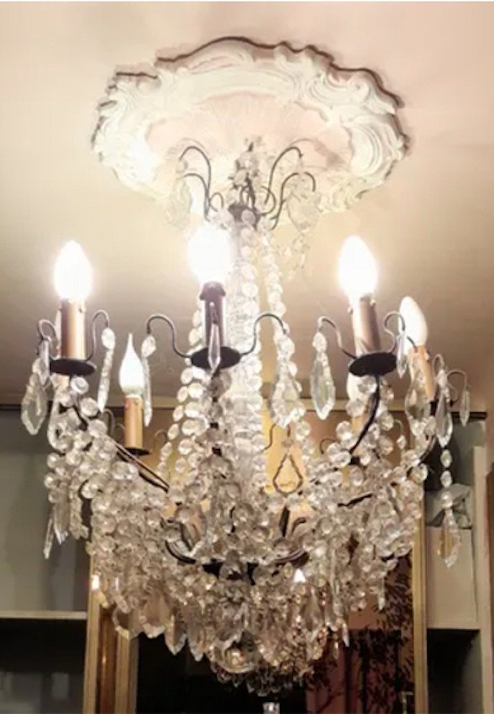 8-light Chandelier With Pendants -photo-5
