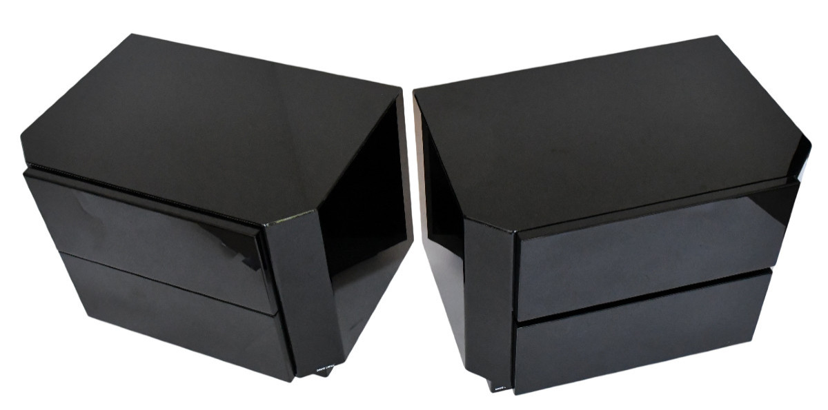 Paire de tables de nuit de David Lange des années 1980 
