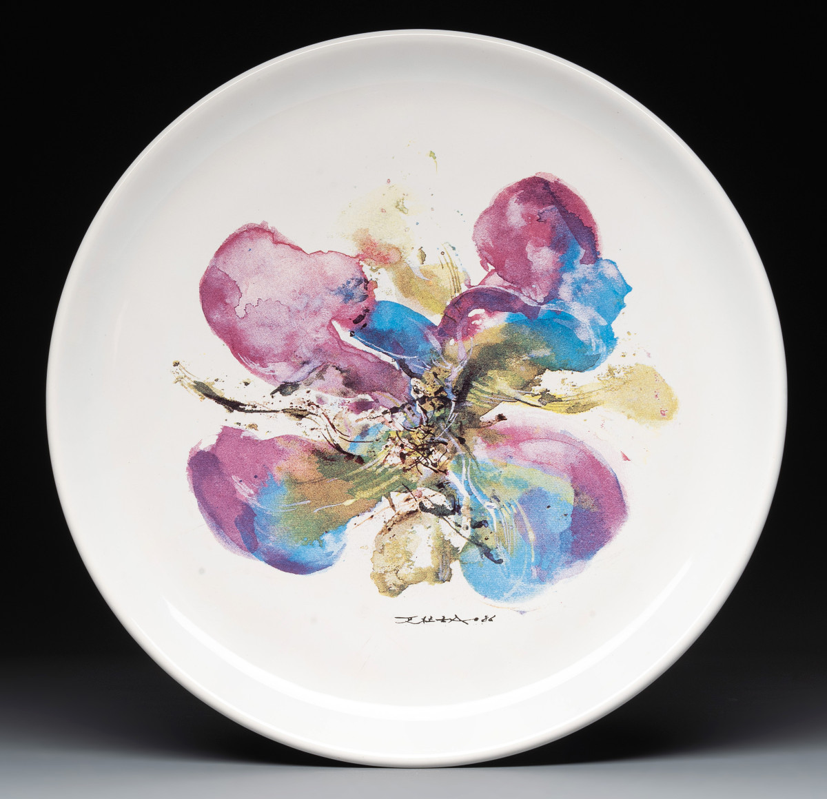 Zao WOU KI & Ateliers de Ségriès - Assiette "L'orchidée", 1986  #2