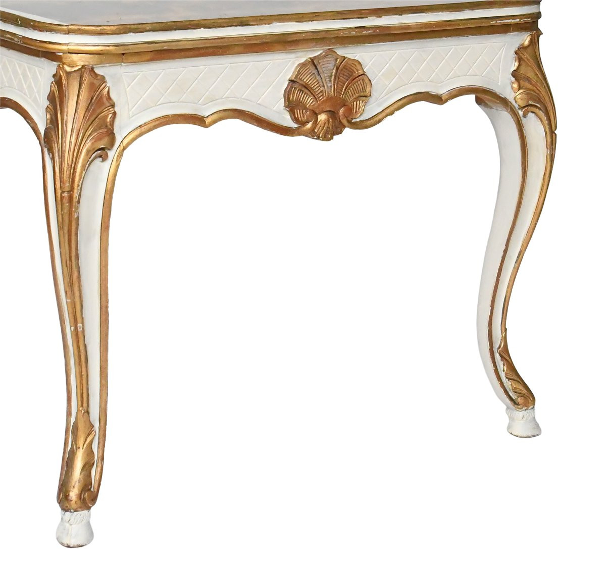 Louis XV Style Coffee Table With An Eglomisé Glass Top-photo-2