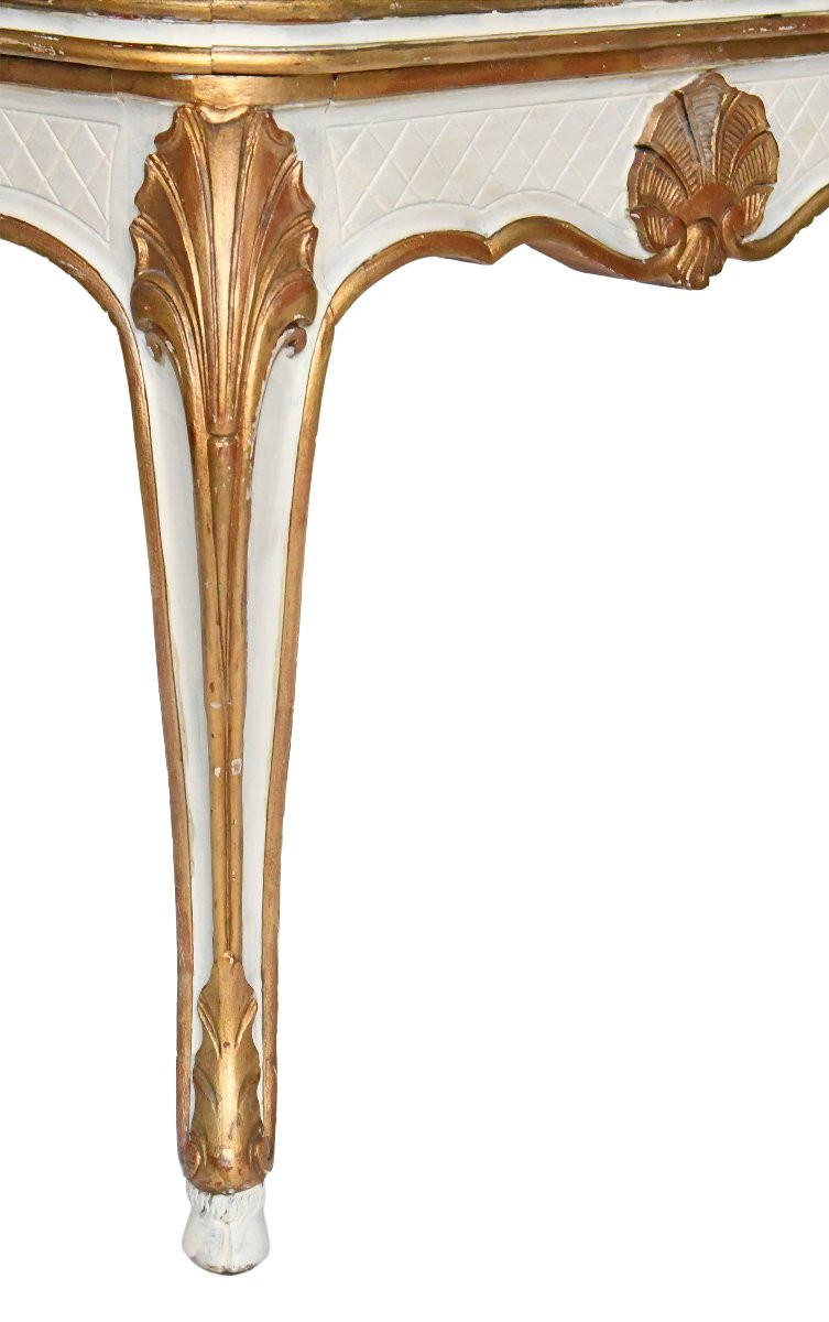 Louis XV Style Coffee Table With An Eglomisé Glass Top-photo-3