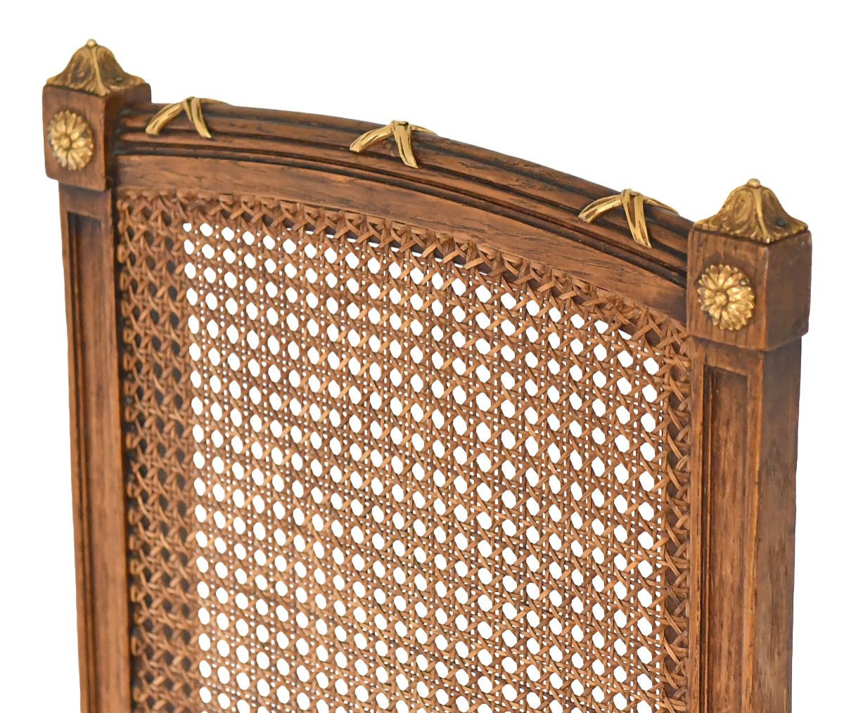 Série de 6 chaises cannées de style Louis XVI -photo-4