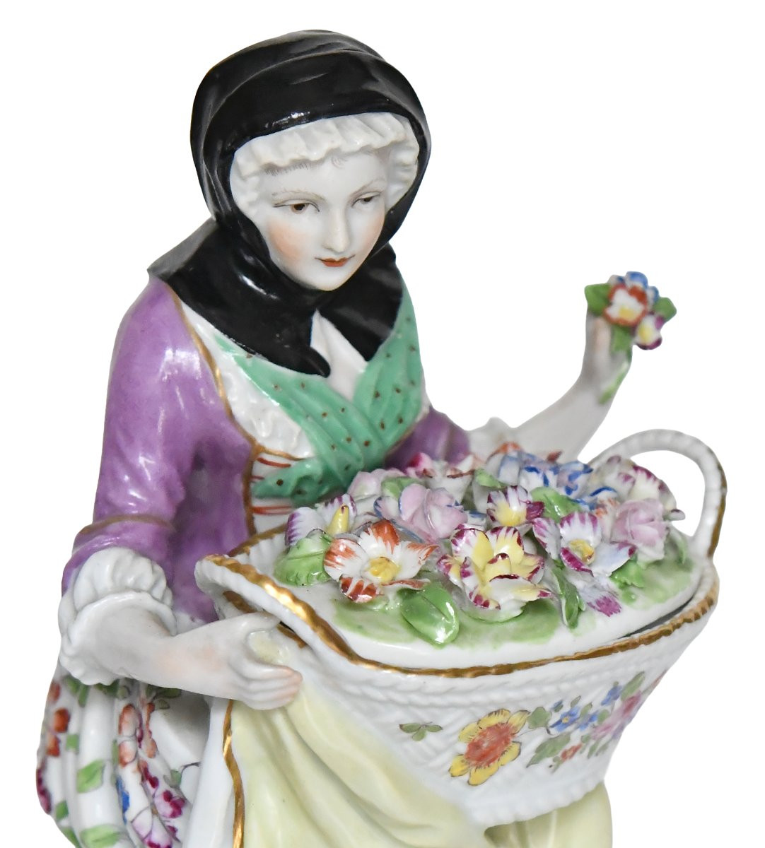 Pair Of Samson Porcelain Figurines Depicting A Gardener And A Gardener -photo-2