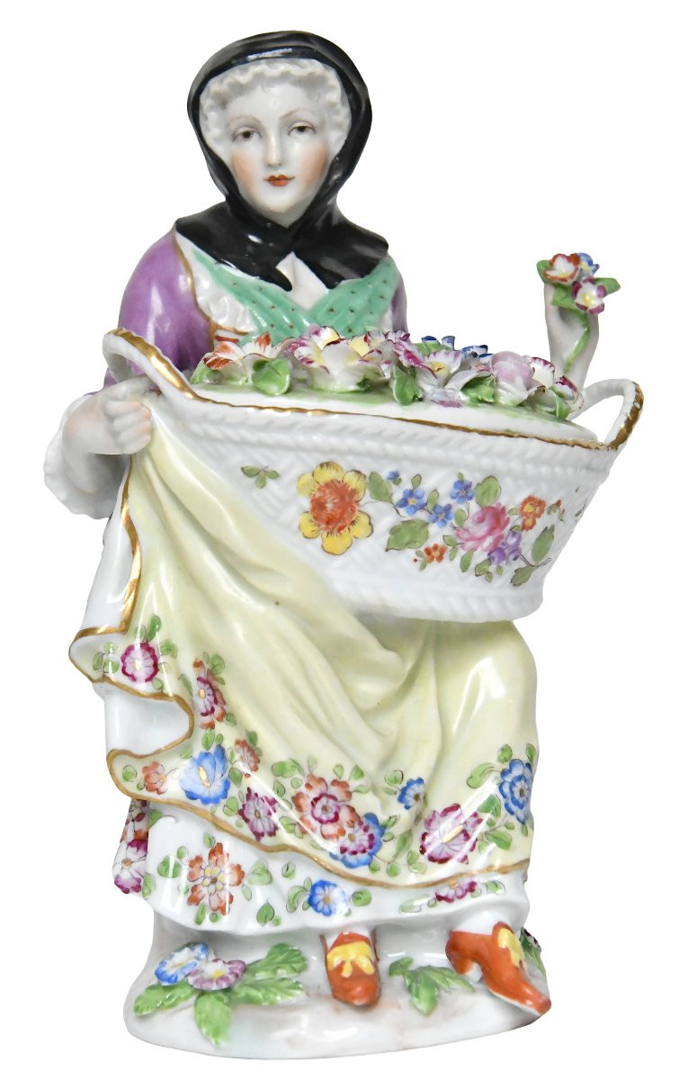 Pair Of Samson Porcelain Figurines Depicting A Gardener And A Gardener -photo-3