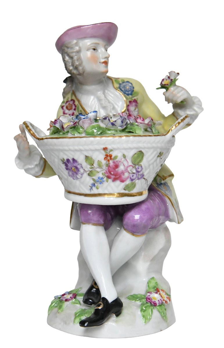 Pair Of Samson Porcelain Figurines Depicting A Gardener And A Gardener -photo-4