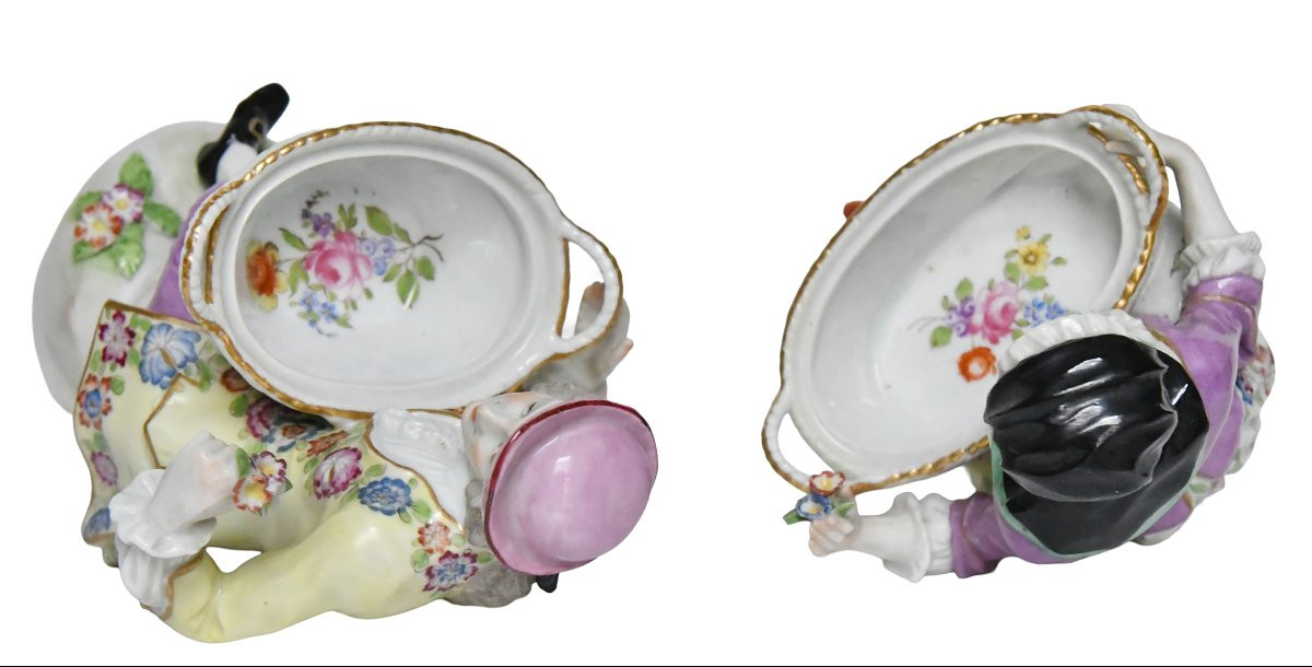 Pair Of Samson Porcelain Figurines Depicting A Gardener And A Gardener -photo-7