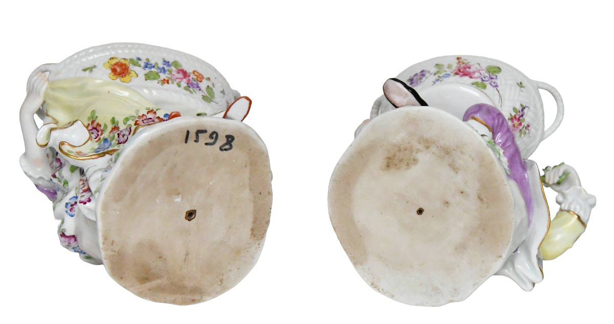 Pair Of Samson Porcelain Figurines Depicting A Gardener And A Gardener -photo-8