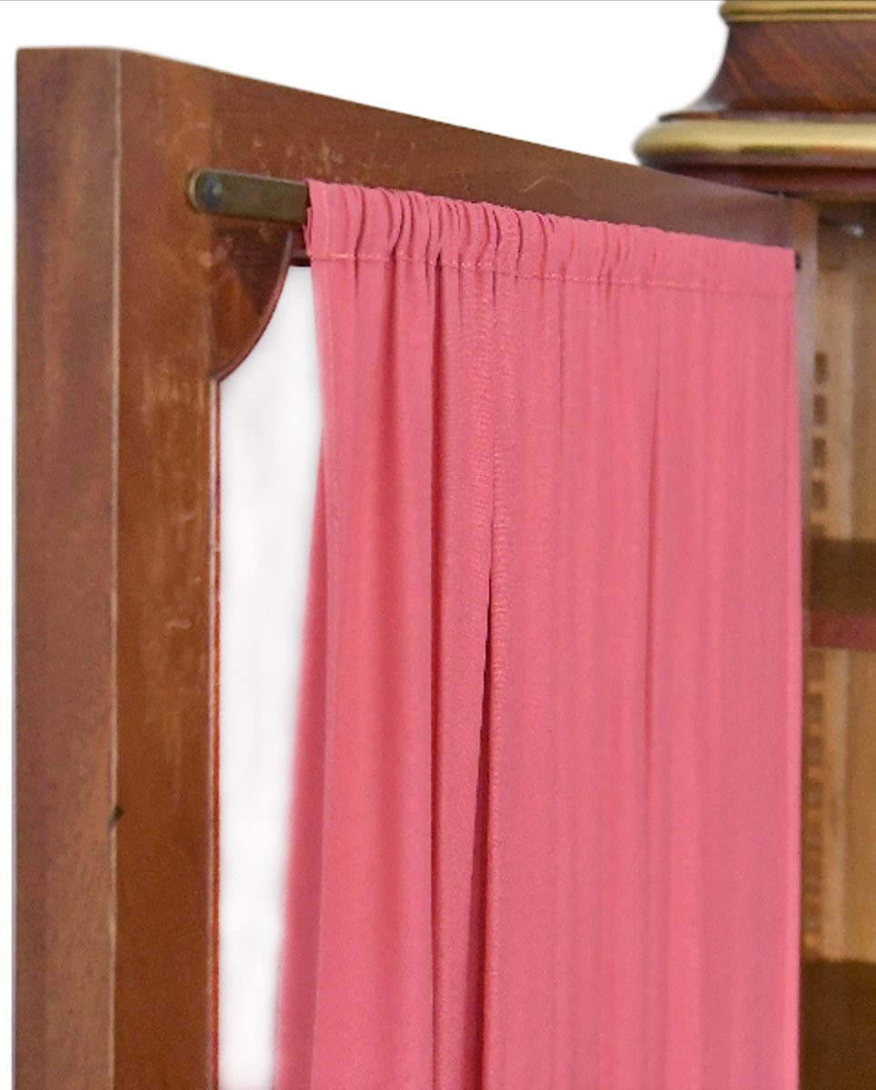 Three-door Marquetry Bookcase With Coromandel Lacquer Center Decoration -photo-6