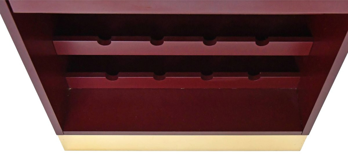 Bordeaux Lacquered Wood Bar Cabinet By Designer Paco Rabanne (1934-2023) -photo-2