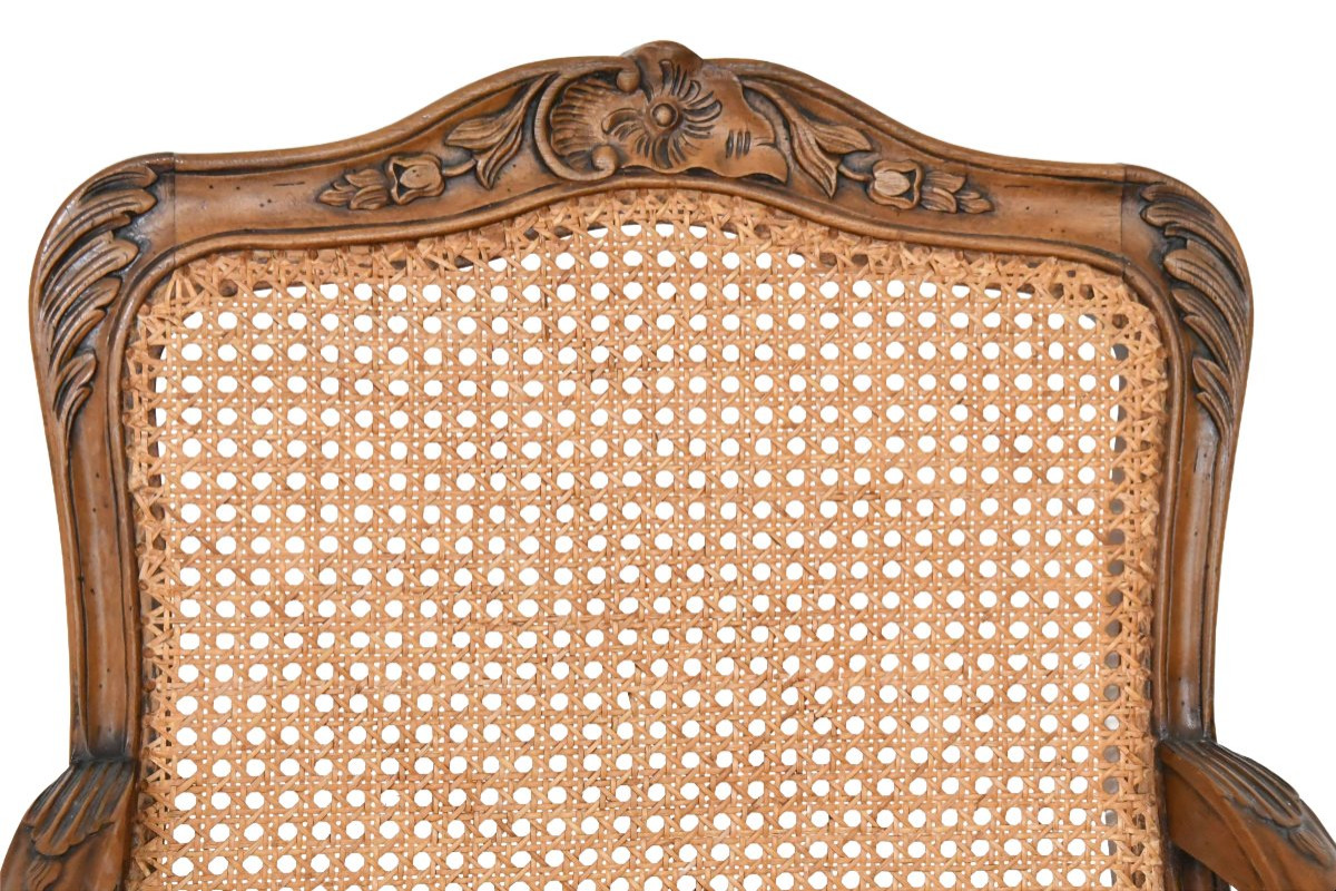 Paire de fauteuils cannés de style Régence -photo-3