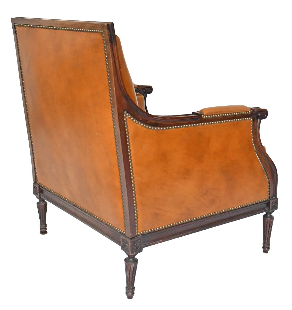 Paire de larges bergères de style Louis XVI -photo-4