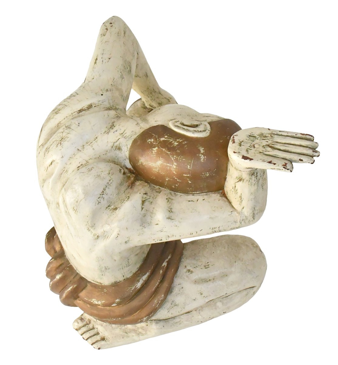 Table basse deux personnages tenant un plateau en verre-photo-7