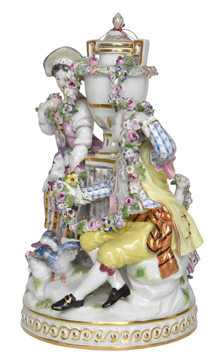 Groupe en porcelaine de Meissen, Couple d'amoureux, Modèle F88-photo-2