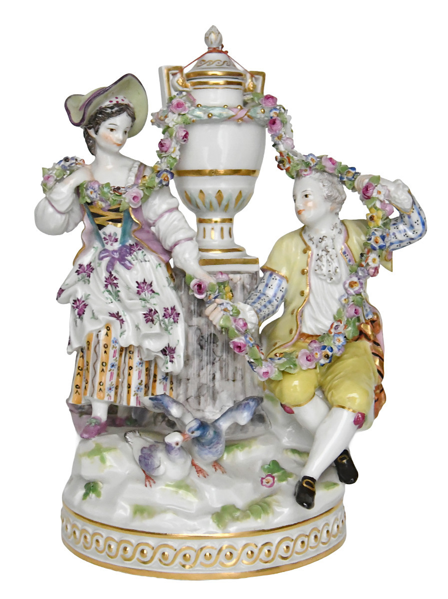 Groupe en porcelaine de Meissen, Couple d'amoureux, Modèle F88