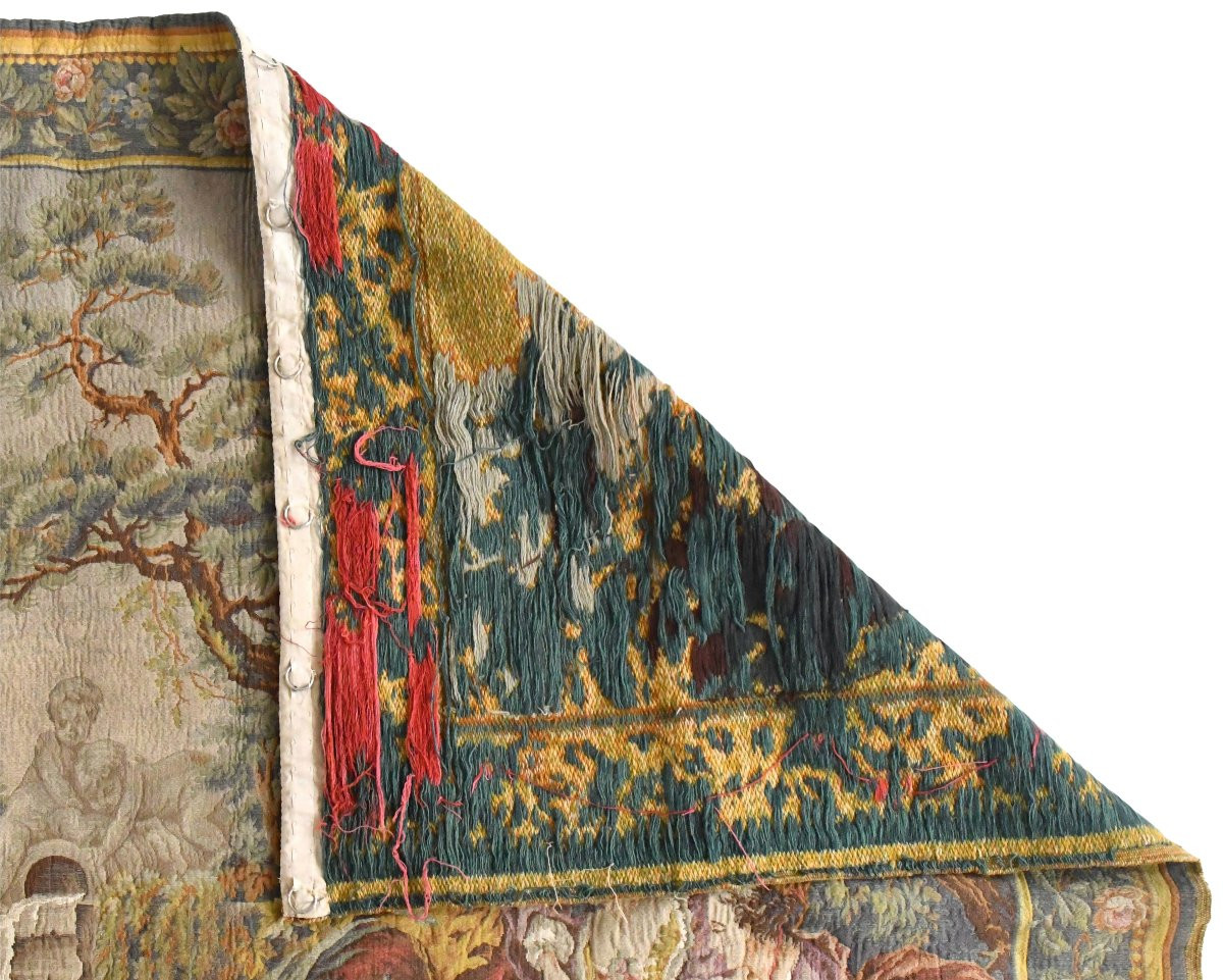 Tapisserie à décor scène pastorale d'après François Boucher "Le Cadeau du Berger ou, Le Nid" -photo-1