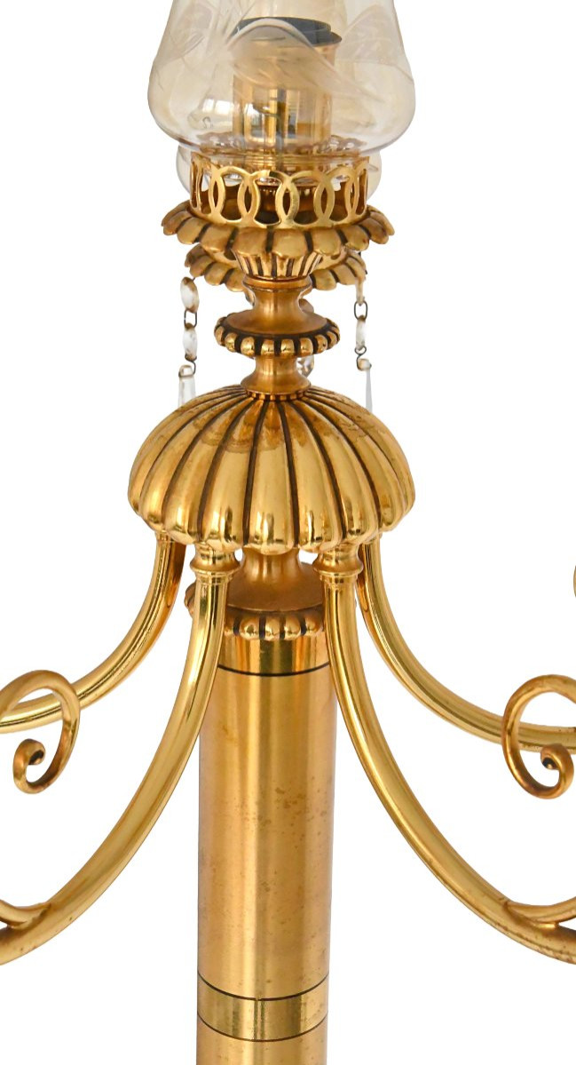 Hollywood Regency Style Bronze And Gilt Brass Floor Lamp-photo-4