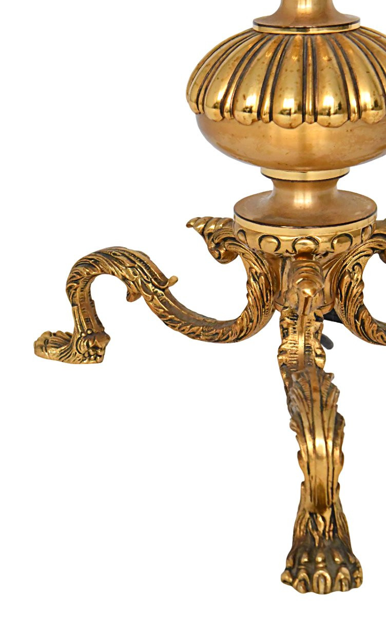 Hollywood Regency Style Bronze And Gilt Brass Floor Lamp-photo-3