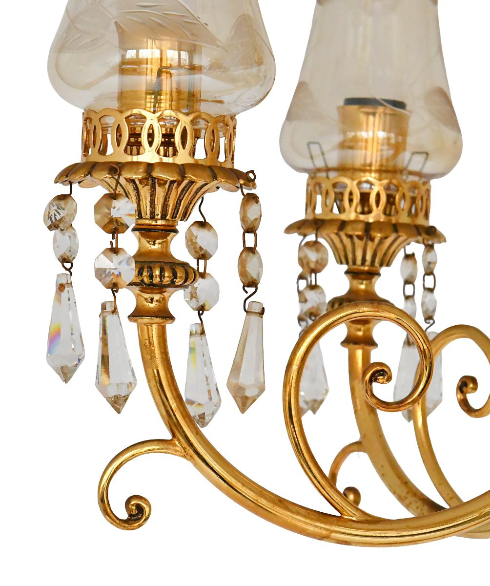 Hollywood Regency Style Bronze And Gilt Brass Floor Lamp-photo-5
