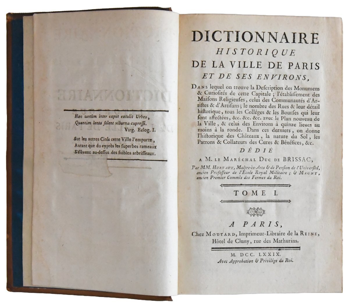 Books "historical Dictionary Of The City Of Paris" Moutard, 1779-photo-4