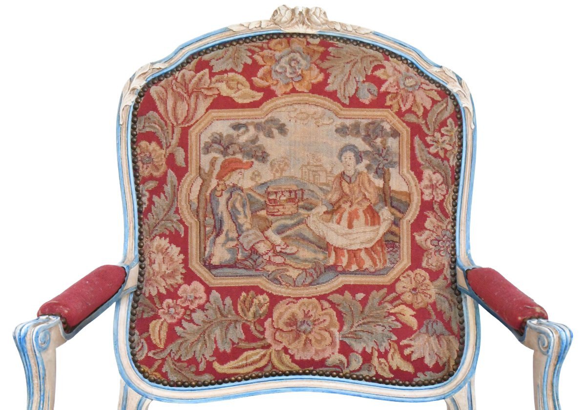 Pair Of Louis XV Style Cabriolet Armchairs -photo-2