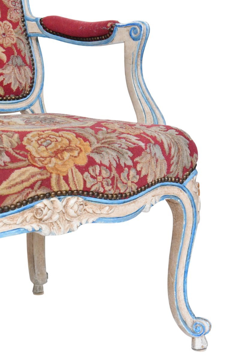 Pair Of Louis XV Style Cabriolet Armchairs -photo-3