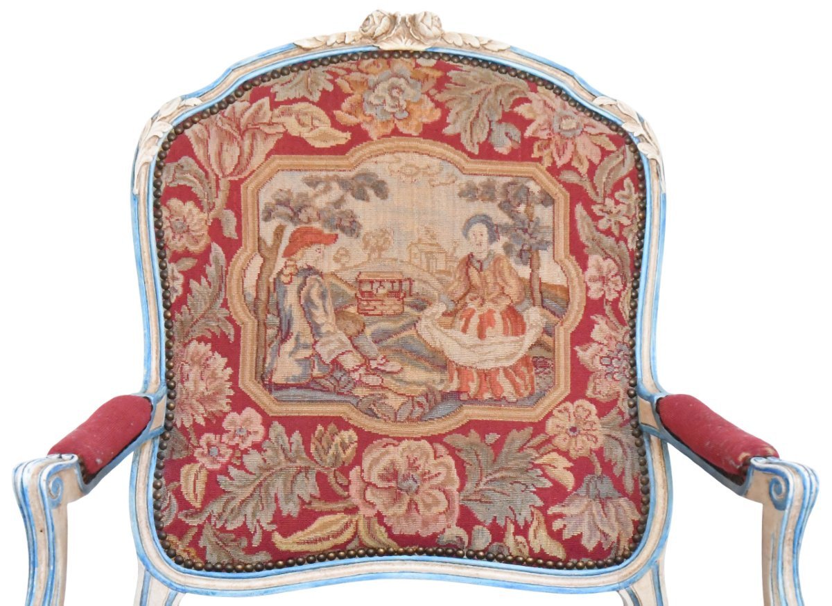 Pair Of Louis XV Style Cabriolet Armchairs -photo-6