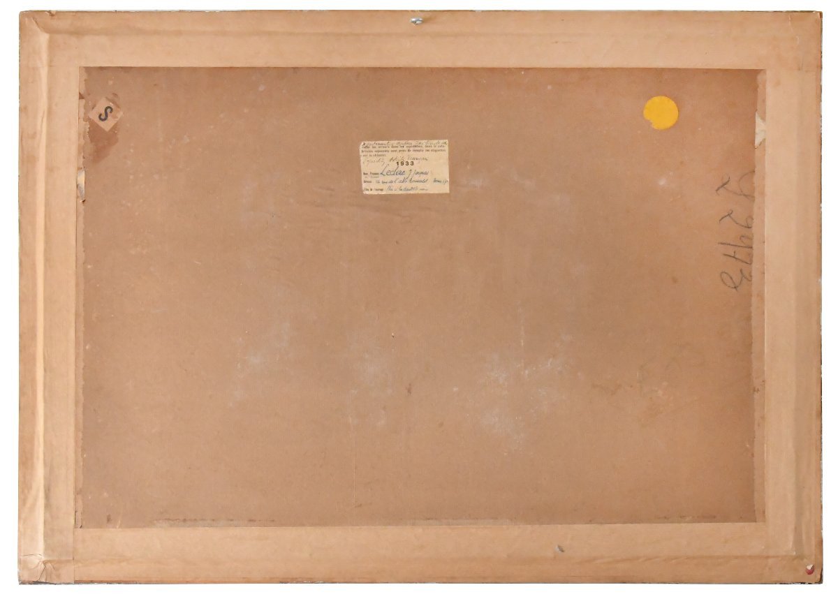 Julien Jacques Leclerc (1887-1972) "nude In Black Lace" Pastel -photo-1