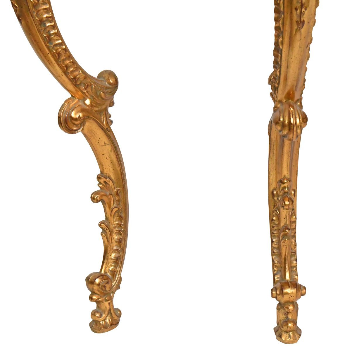 Console avec miroir en bois doré de style Rocaille -photo-2