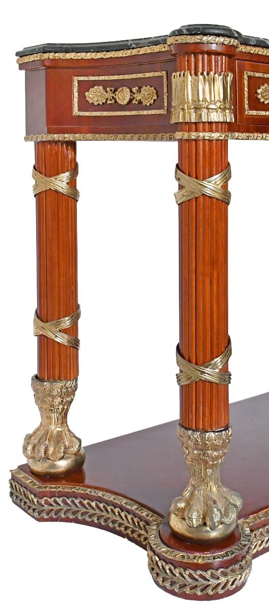 Console surmontée d'un miroir de style Empire -photo-2