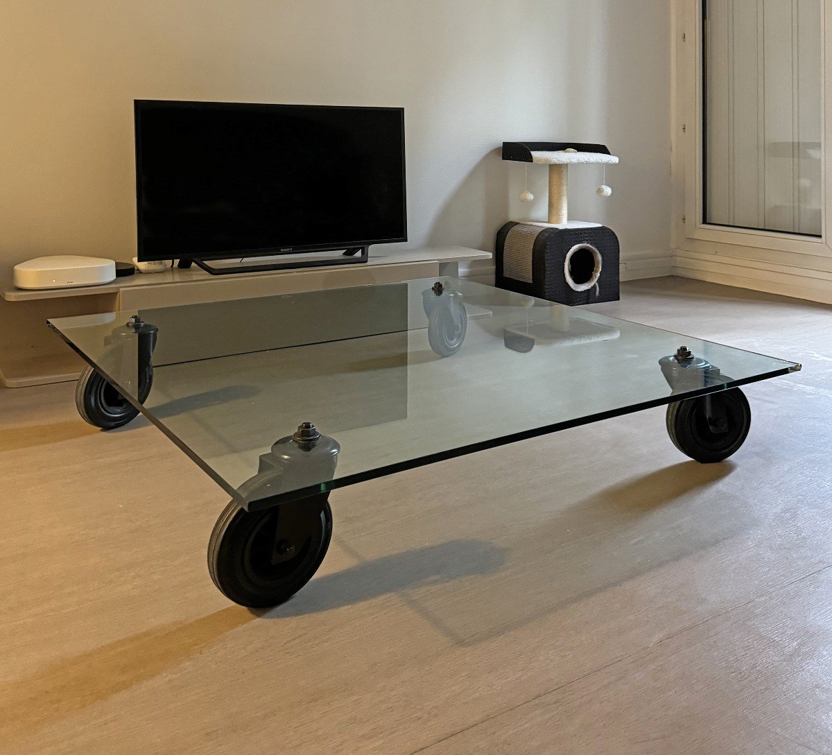 Gae Aulenti (1927-2012) Coffee Table Model "tavolo Con Ruote" For Fontana Arte -photo-8