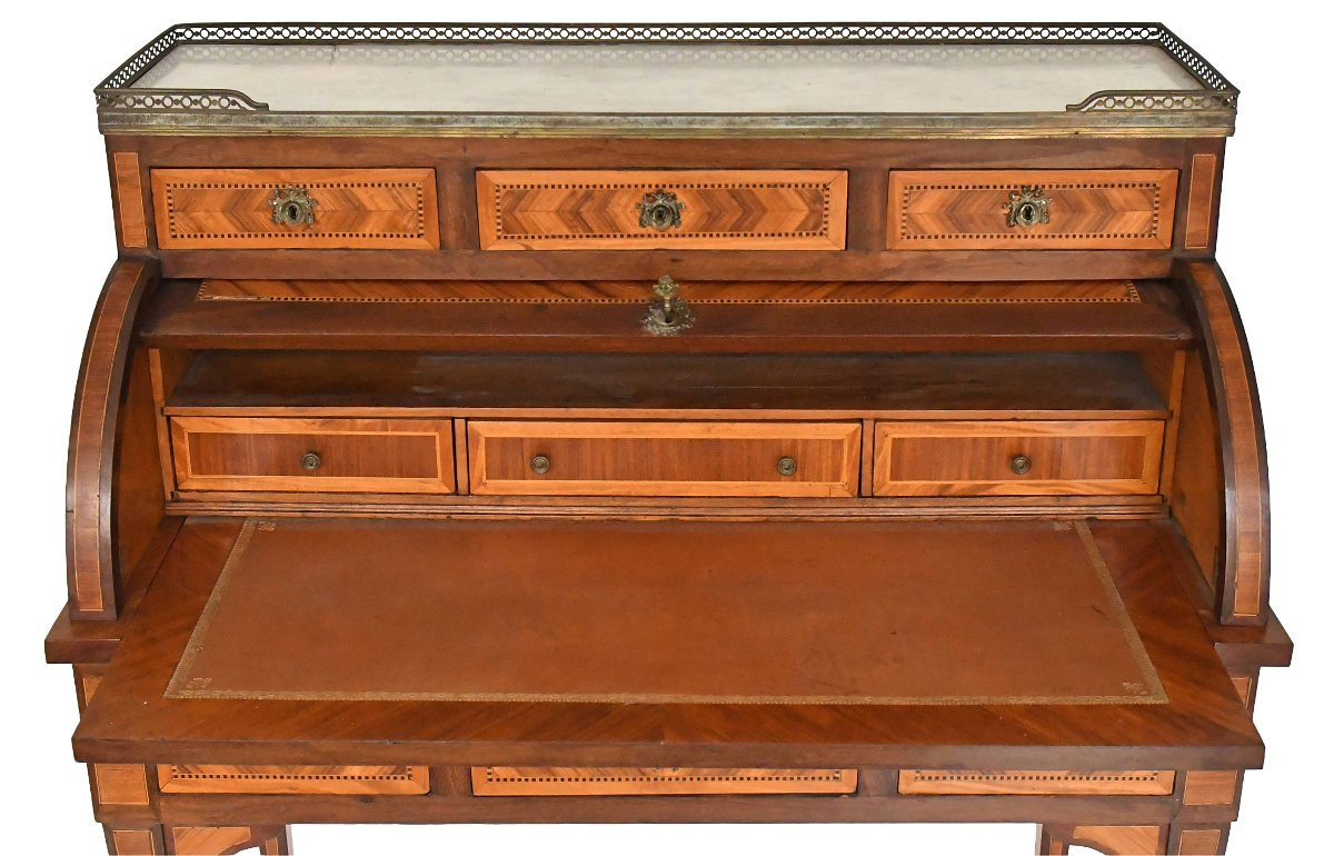Bureau cylindre de style Louis XVI -photo-5