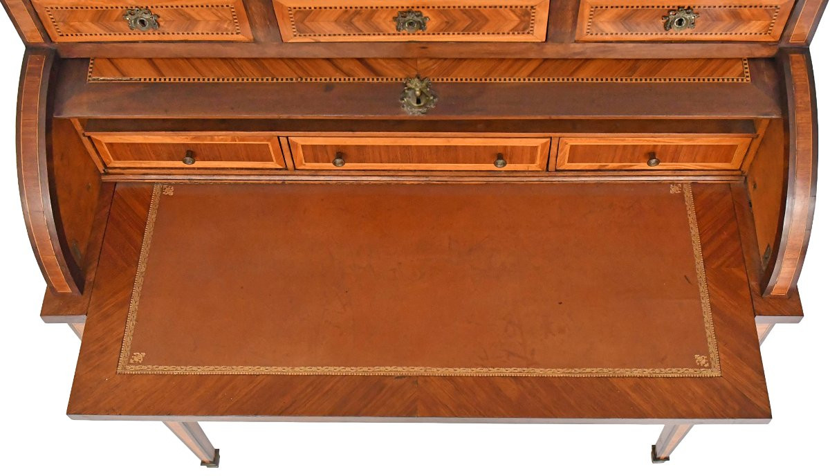 Bureau cylindre de style Louis XVI -photo-6