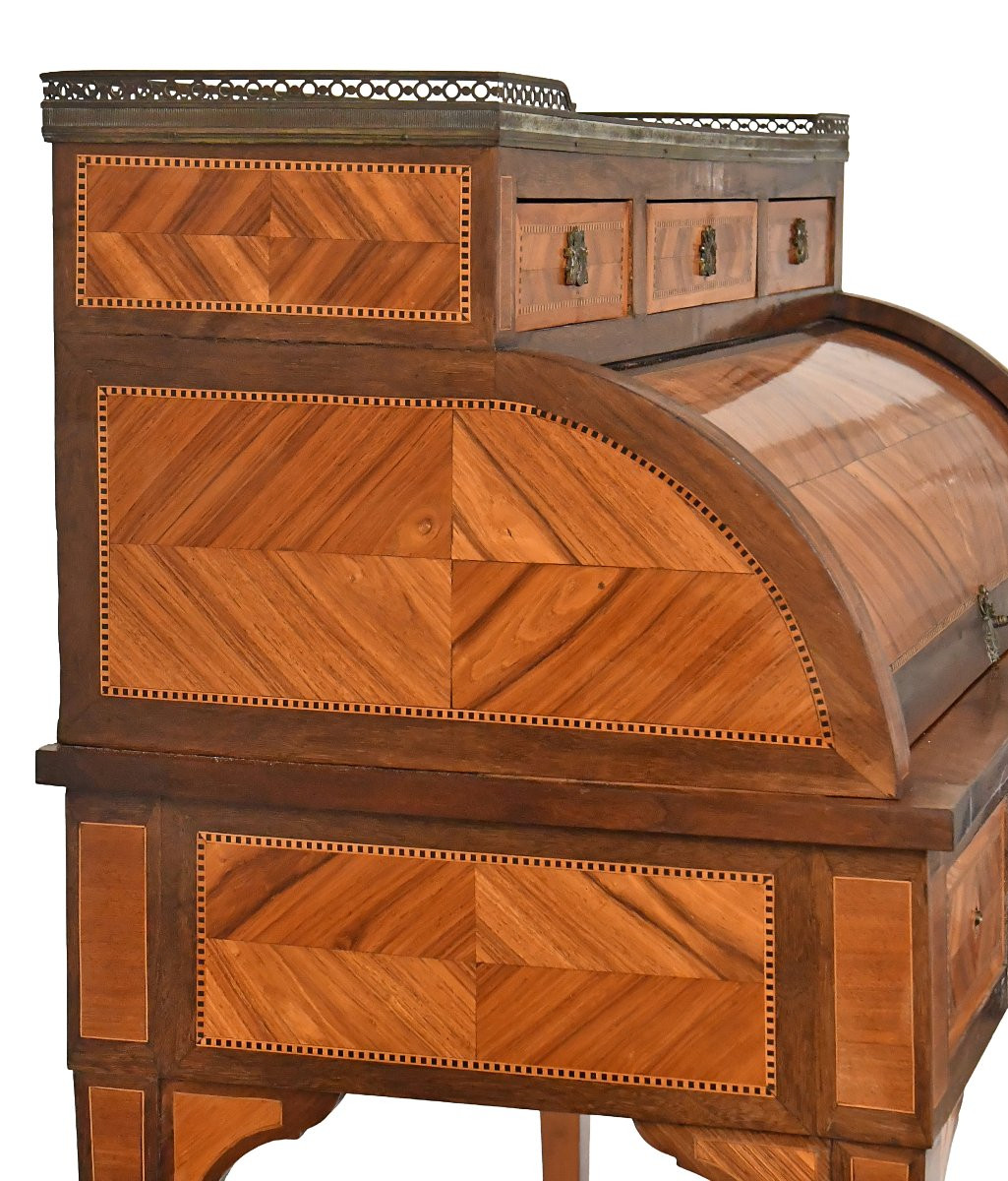 Bureau cylindre de style Louis XVI -photo-7
