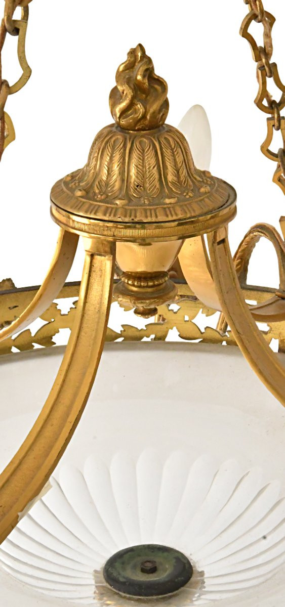 Louis XVI Style Chandelier In Gilt Bronze And Glass With Eight Lights-photo-3