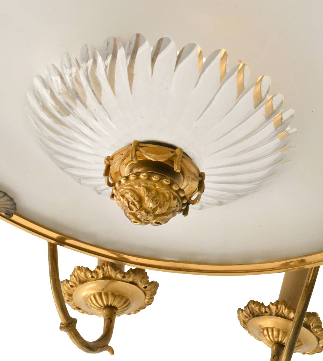 Louis XVI Style Chandelier In Gilt Bronze And Glass With Eight Lights-photo-4