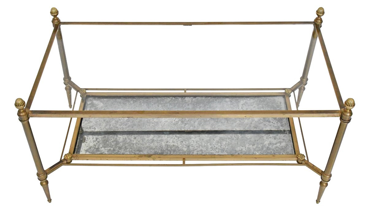 Table basse en bronze et laiton doré de la Maison Jansen-photo-2