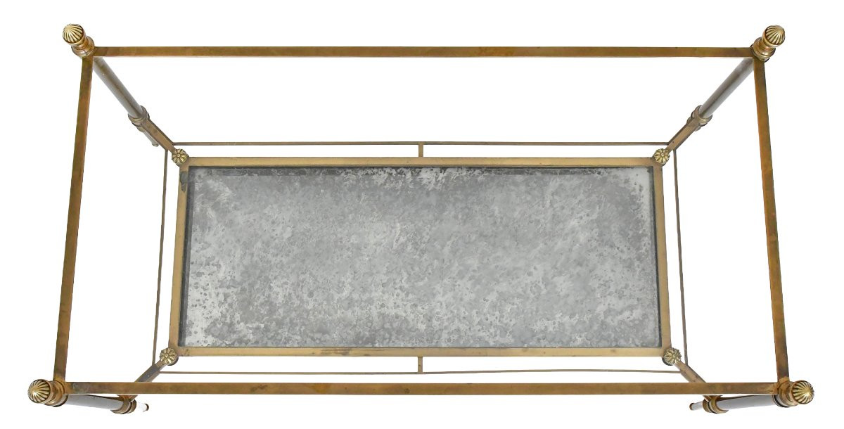 Table basse en bronze et laiton doré de la Maison Jansen-photo-5