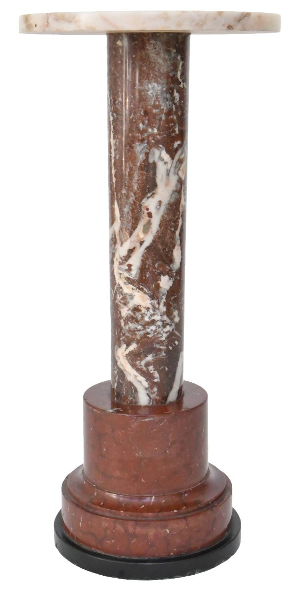 Red, White And Black Marble Column -photo-3