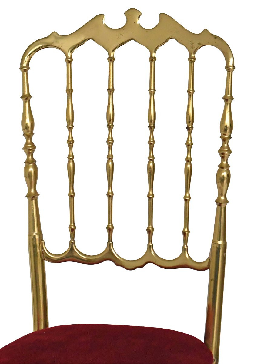 Chaise Chiavari vintage en laiton doré style Hollywood Regency -photo-2