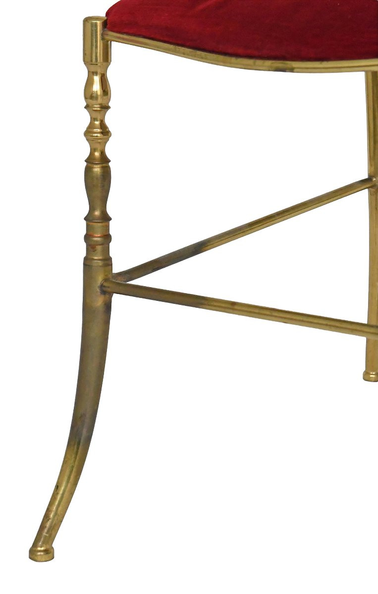 Chaise Chiavari vintage en laiton doré style Hollywood Regency -photo-4