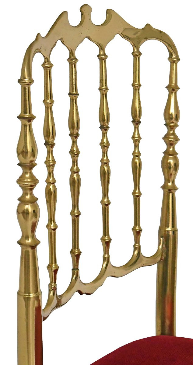 Chaise Chiavari vintage en laiton doré style Hollywood Regency -photo-4